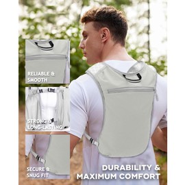 Laufweste für Damen und Herren - 5L Ultraleicht Trinkrucksack Trail Rucksack Trinkweste reflektierende Running Vest Trinkrucksack zum Laufen Herren Damen für Wandern Marathon (Grau, 5 Liter)