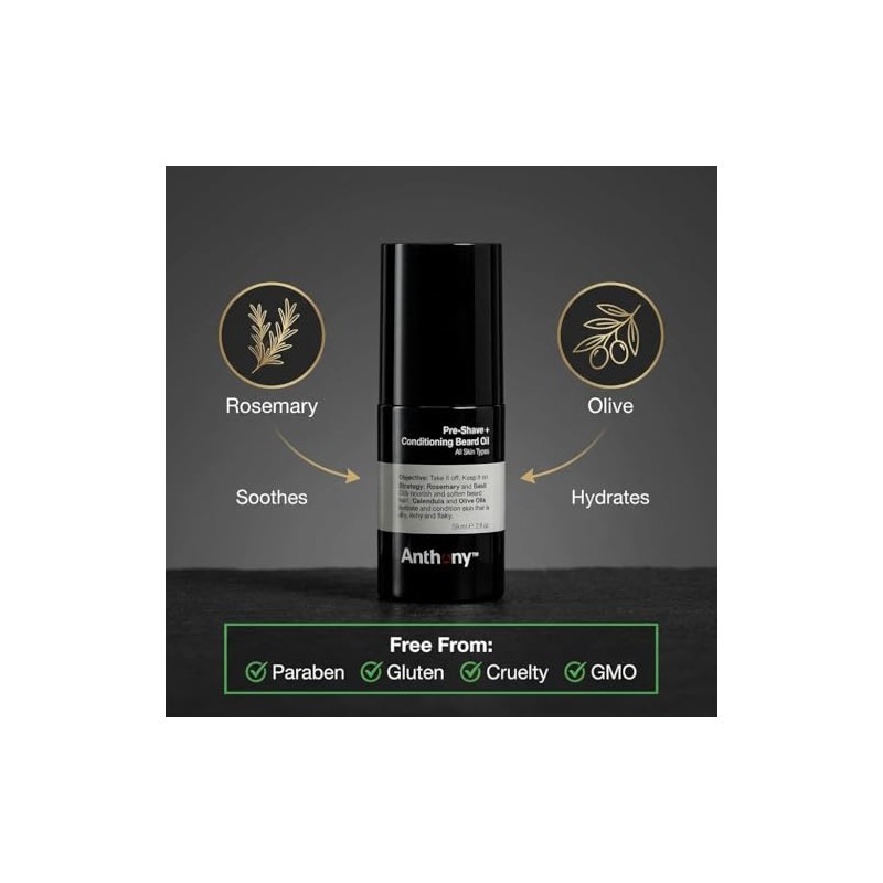 Anthony Pre-Shave and Conditioning Beard Oil, 2 ounces
