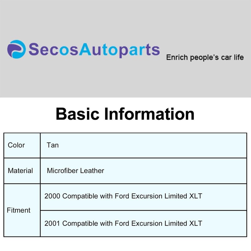 SecosAutoparts Tan Front Driver Side Bottom Replacement Microfiber Leather Seat