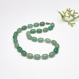 Treasure Bay Women's Necklace Beautiful Handmade 10x16mm Natural Gemstone Beaded Necklace for Women and Girls (Aventurine)