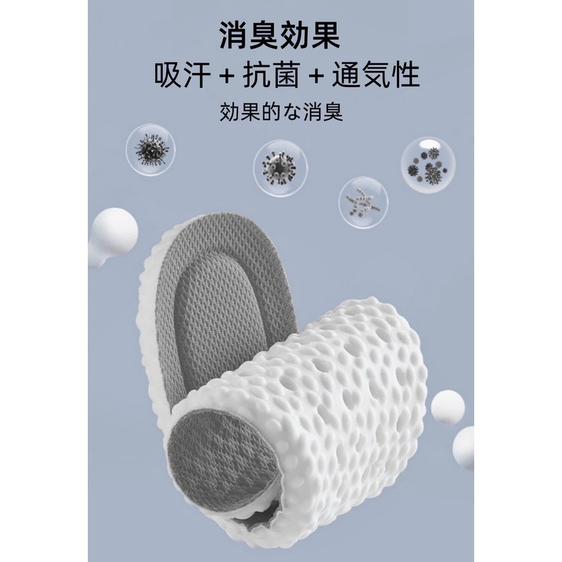Insoles (2 Pairs, 4 Pieces), Anti-Fatigue, Antibacterial, Odor Resistant, Shock