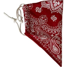 Auliné Collection Bandana Filter Pocket Adjustable Washable Reusable Face Mask, Westside Red