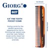 Giorgio G27 Handmade All Fine Tooth Pocket Comb, Hair Comb