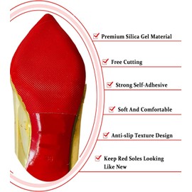 Sole Protectors Red Bottom Protectors Shoe Gummies for High Heels Non-Slip Shoes Cover Bottoms for Women Shoe Bottom and Heel Anti Slip Grip Pads 4 Pcs (Red, 130 * 80mm)