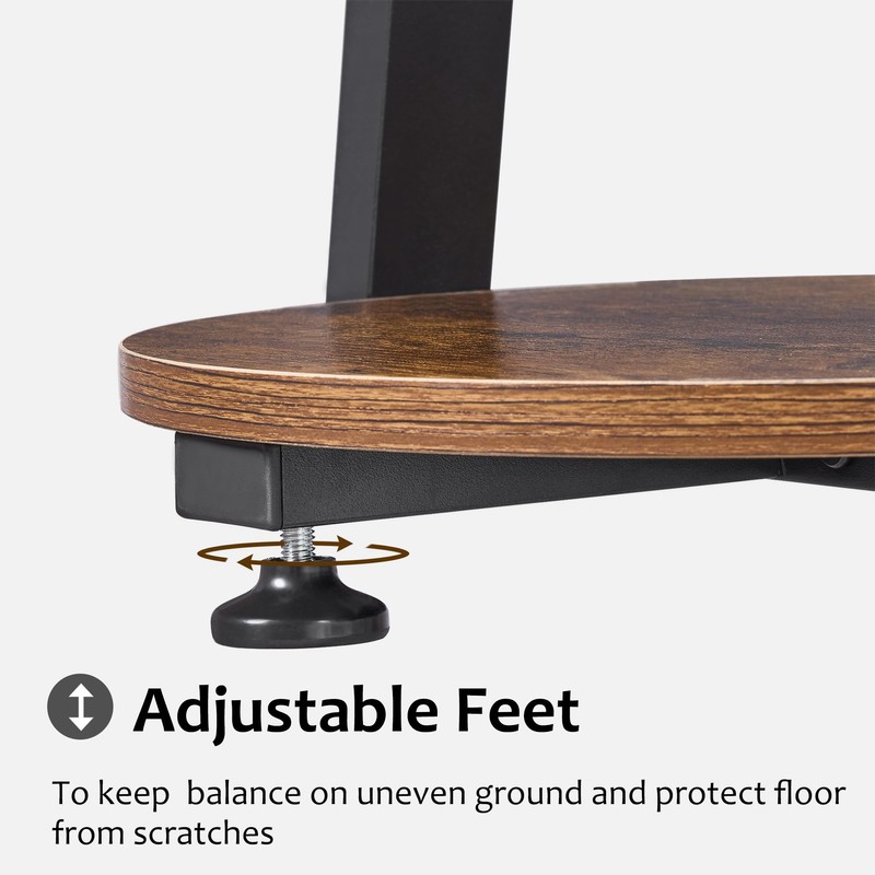 BEWISHOME Round End Table Side Table with Metal Frame, Accent