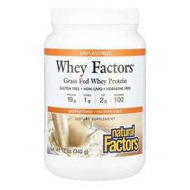 Natural Factors Whey Proteína De Suero De Leche 12oz Sabor Sin Sabor                                                                                  