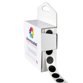 ChromaLabel 1/2 Inch Permanent Round Target Pasters for Shooting and Marksmanship, 1000 per Dispenser Box, Black