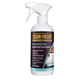 Dry-Treat Stain Proof Daily Countertop Cleaner - 1 Pint, RTU Spray Bottle, Granite Cleaner and Polish, Countertop Sealer for Granite, Marble & Natural Stone, Quartz & Porcelain Countertops & Vanities