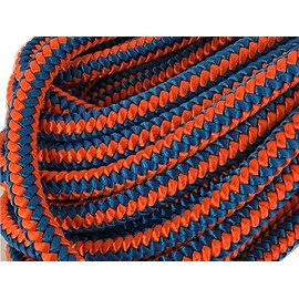 12 Strand Arborist Polyester Blue Ox Rope 1/2 inch by 150 feet Blue Orange, Made in The USA