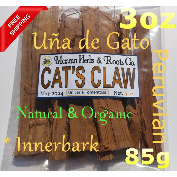 Cat's Claw 3oz Uña Una de Gato Unicaria Tomentosa Peruvian