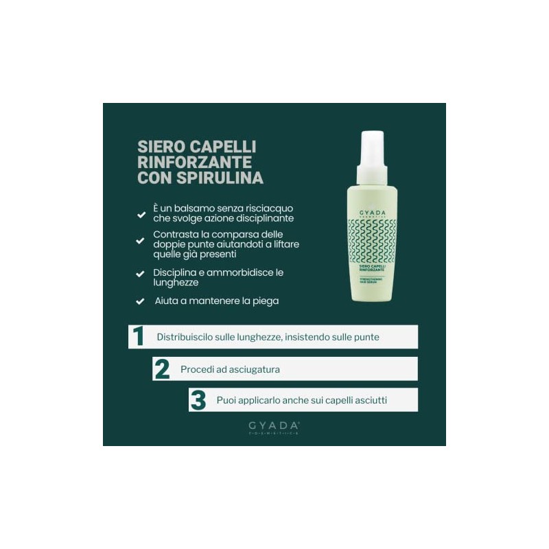 GYADA COSMETICS Powerful Hair Serum with Spirulina, No Rinse, Regenerating,
