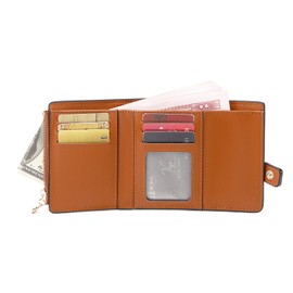 AOXONEL Small Womens Wallet Leather Wallets for Women Rfid Ladies Wallets Trifold Wallet Compact Thin with Card Slots and Zipper Coin Pocket (White)