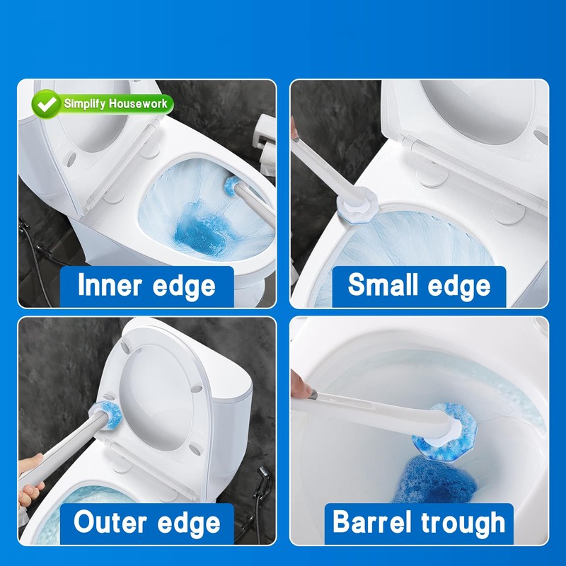 QKEL 40 Count Disposable Toilet Brush Refills, Fits Most Toilet