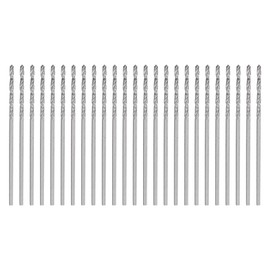 HARFINGTON 25pcs Micro Jobber Twist Drill Bits #58 1.05mm / 0.041" High Speed Steel HSS Mini Drilling Bit Tool for Stainless Steel Aluminum Wood Plastic