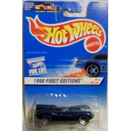 Hot Wheels 1998-638 First Edition BLUE CARD 6 of 48 Jaguar D-type 30 Years 1:64 Scale 1:64 Scale