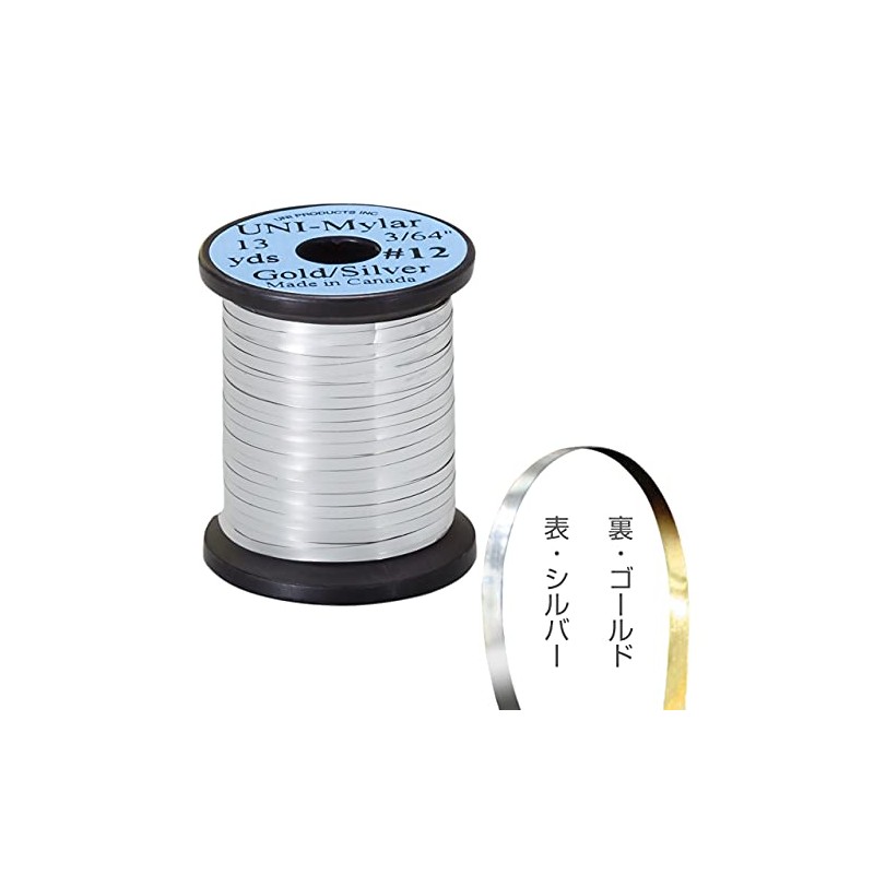 teximuko (Tiemco) Uni Mylar # 12 3/64 Gold/Silver 62021407120