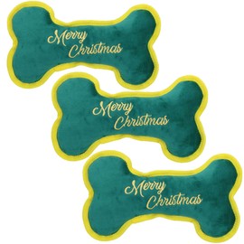 AB TOOLS 3PK Dog Merry Christmas Bone Plush Play Toy Xmas Dog Present