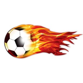 GT Graphics Express Soccer Ball on Fire Flames - 16" - Large Size Vinyl Sticker - for Truck Car Cornhole Board