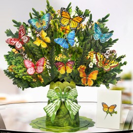 Happivue 3D Pop Up Birthday Cards for Women, Large 12 Inch Life Sized Forever Butterfly Happy Birthday Cards for Mum, Sister, Daughter, Wife, Pop Up Card for Thinking of You, Thank You, Get Well Soon