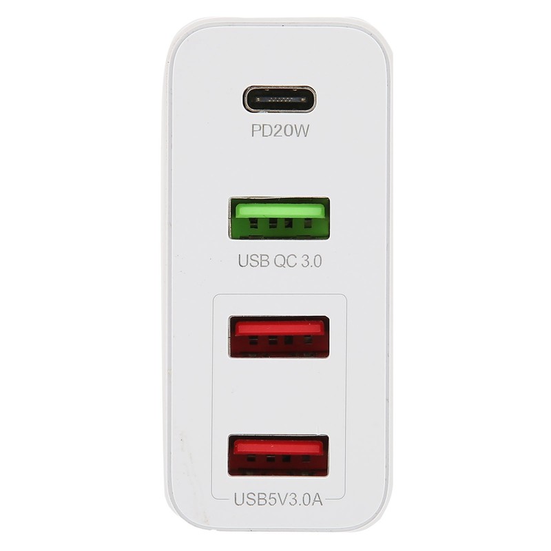 53W 4 Port Mobile Phone Charger 20W PD QC3.0 Fast
