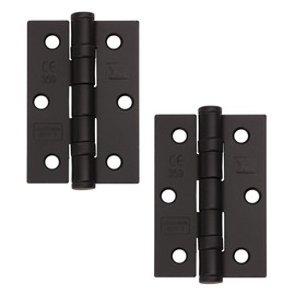 Excel XL965-BLK Pair of 3" Grade 7 Door Hinges, Matt Black