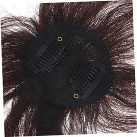 WOONEKY Women's Hair Toppers Synthetic Hair Piece for Thinning Hair Hair Extensions for Short Hair Invisible Hairpiece Wiglet 15cm Crown Deep Brown Easy Clip-On Design