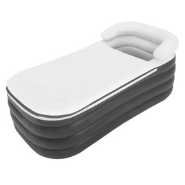 DYNAMI Inflatable Bathtub for Adults, Thickened PVC Portable Free-Standing Blow Up Bathtub Foldable SPA Bathtub for Home,with Electric Air Pump (59.8 * 32.3 * 22.4in,Dark Grey)