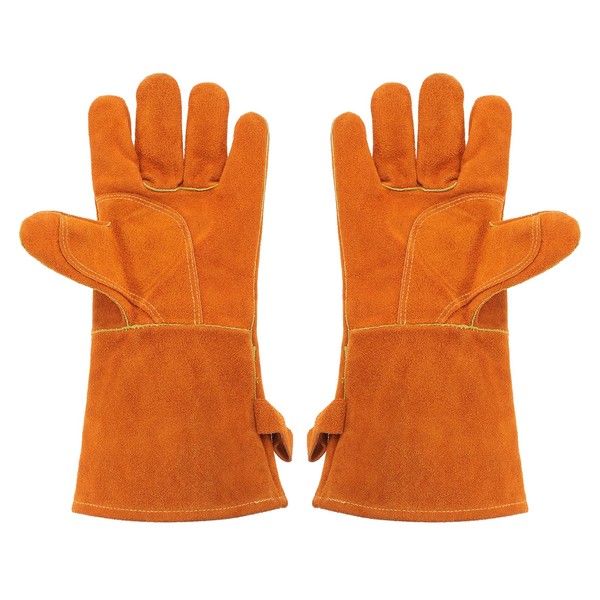 sourcing map 1Pair 3038-1 Welding Gloves 16" Fire Heat Resistant