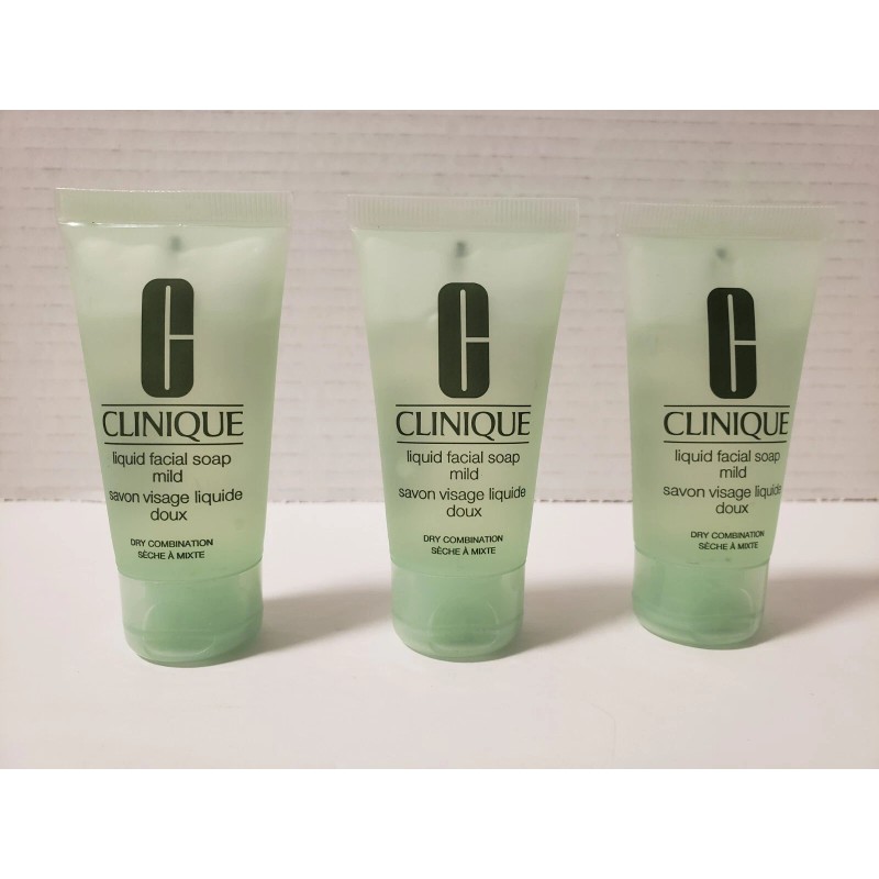 CLINIQUE Lot Of 3 Liquid Mild Facial Skin Soap Dry