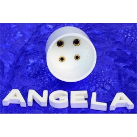 Angela Instruments 4 Pin White Ceramic & Gold Tube Socket Base For 300B, 2A3, 5Z3, 45  # 4101G