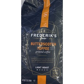 FREDERIK'S  BUTTERSCOTCH TOFFEE Ground Coffee Light Roast 12 Oz Bag - 2 PACK