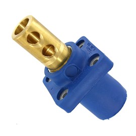 Leviton 16R21-UB 16-Series Taper Nose, 90°, Male Panel Receptacle, Cam-Type Connector, Blue
