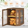 Bread Box, Bamboo Bread Box for Kitchen Countertop, 2-Tier Corner