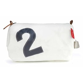Cosmetic Bag Toiletry Bag Barrel White Number Grey, White