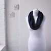 Plain 50% Cotton Blend Jersey Snood Scarf, Navy