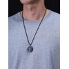 COAI Obsidian Saint Michael Pendant, Obsidian, Obsidian