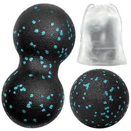 Gemtte Fascia Ball and Duoball, 2-Piece Massage Ball Set, Small Fascia Ball Neck for Spine, Foot, Neck and Back (Blue)