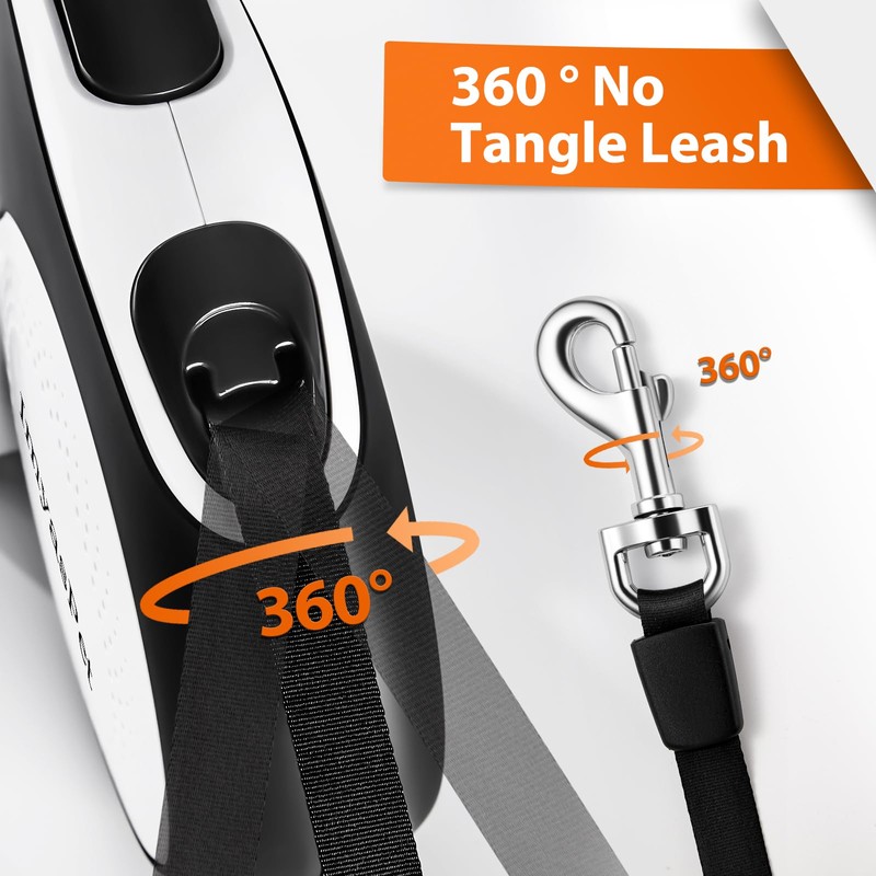 Upgraded Retractable Dog Leash with Chew Proof Extender, Pet Walking