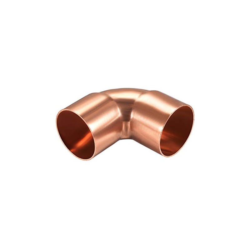 uxcell 41.28mm ID 90 Degree Copper Elbow Short-Turn Copper Pipe