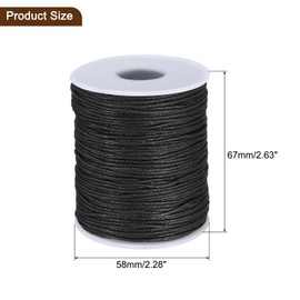 sourcing map 1mm Leather Sewing Waxed Thread, 100 Yards / 91m, Cotton Waxed Cord Linen Thread String for Leather Crafts, Bookbinding, Shoe Repairing, Black