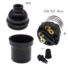 Keyless Medium Base Vintage Socket,Black Bakelite Socket E26/E27 Vintage Screw Bulbs Edison Ceiling Retro Pendant Lamp Holder (3-Pack, Without Switch)