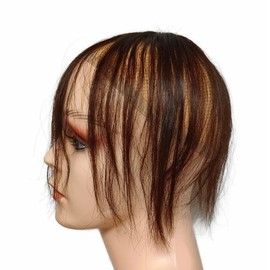 Wigrace Domestic Brand 100% Human Hair Hairpiece Short Medical Men Women Opice (Short Bob, Dark Brown)