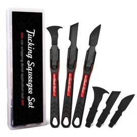 NEWISHTOOL Micro Squeegee Vinyl Wrap Tool, 6 in 1 Pro Wrapping Stick Squeegee Tuck Tools, Heat-Resistant POM Car Wrapping Tool Seam Edge Detail Application for Vinyl Tucking, Sealing and Film Cutting