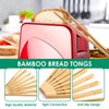Bamboo Bread Tongs - Set of 12 Reusable Kitchen Tongs