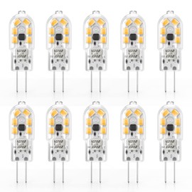 YUIIP G4 LED Bulb, AC/DC 12V JC G4 Bi Pin Bulb, G4 20W Halogen Bulb Replacement, Warm White 3000K Landscape Bulb, Non-Dimmable, 10-Pack
