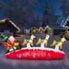 ZPISF 10 FT Santa Sleigh with Reindeer Christmas Inflatables Outdoor