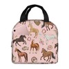 Zminciu Horse Lunch Bag Reusable Zipper Closure Leakproof Insulated Lunch