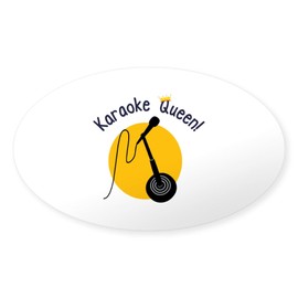 CafePress Karaoke Queen Sticker Oval Car Bumper Sticker(10-Pack)