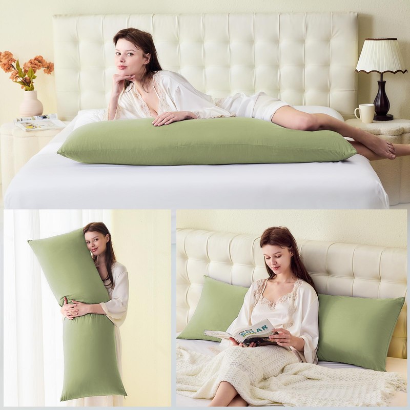 DOWNSTORIA Body Pillow Cover, Ultra Soft Microfiber Long Pillowcase, Envelope