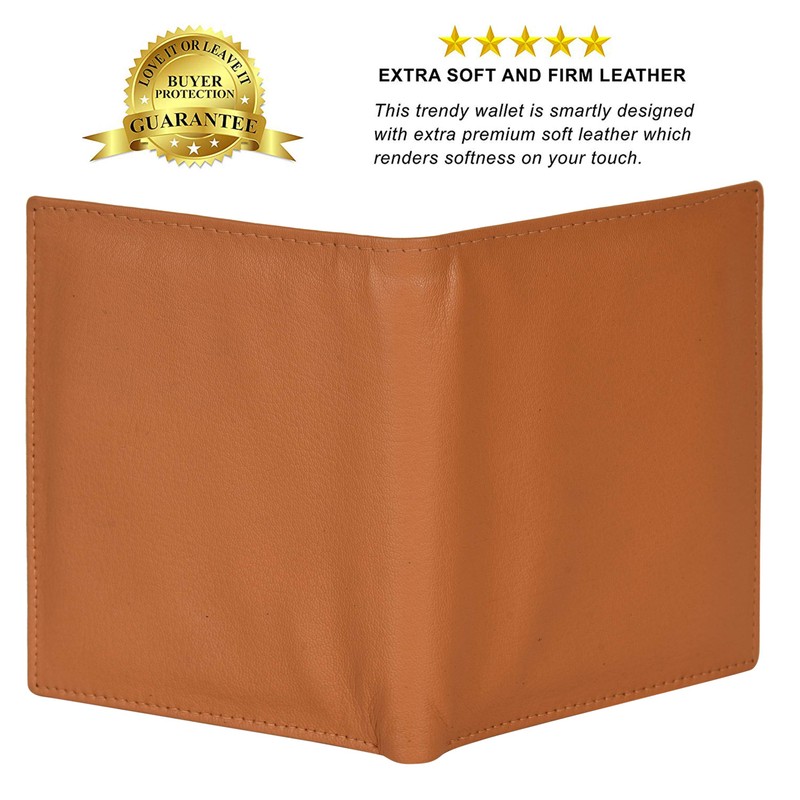 Leatherboss Genuine Leather RFID blocking Hipster Tall Credit Card Holder